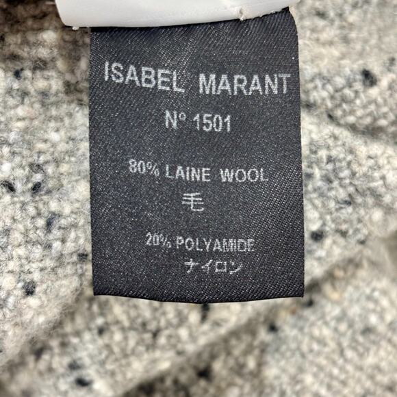 Isabel Marant Etoile Size 1 (S) Gray Wool Tweed Cardigan Sweater Designer - Picture 6 of 7